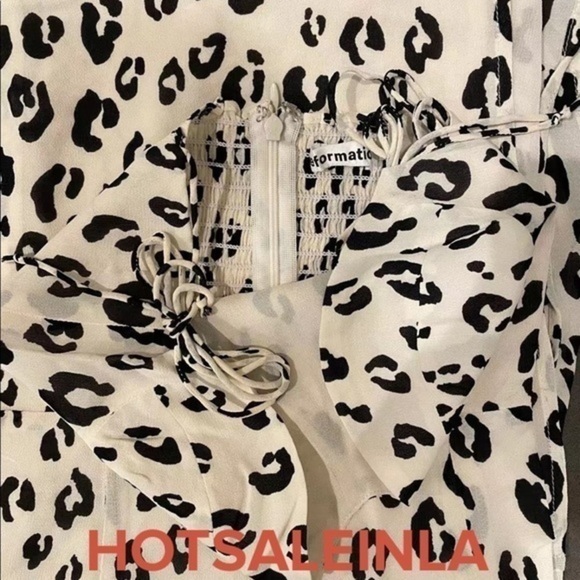 Reformation Juliette Dress in Snow Leopard *NEW* - Picture 4 of 6